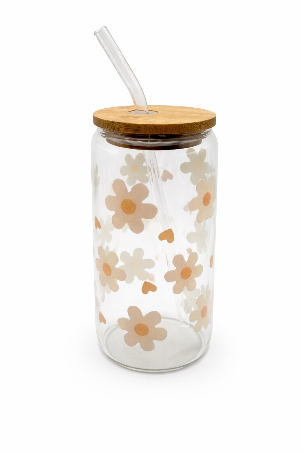 Trinkglas mit Glasstrohhalm - Geschenkset