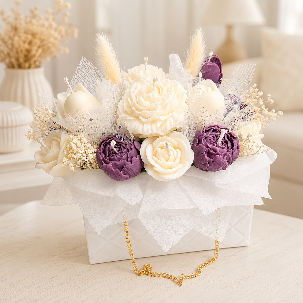 Purple Elegance - Kerzenstrauß