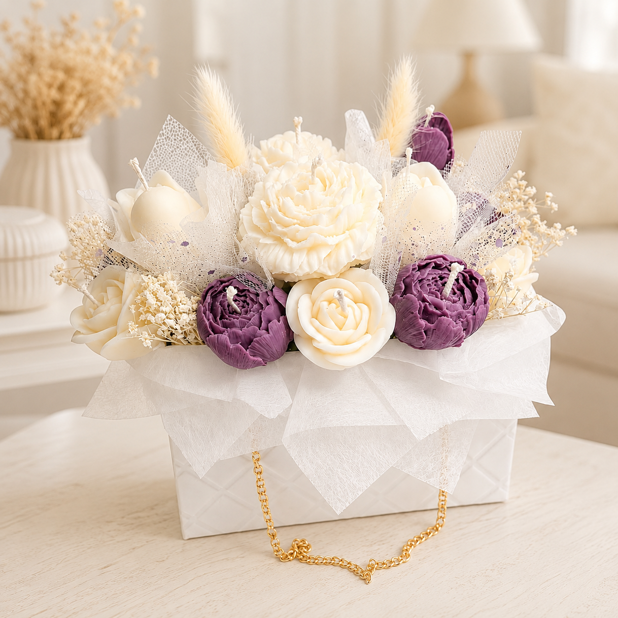 Purple Elegance - Kerzenstrauß