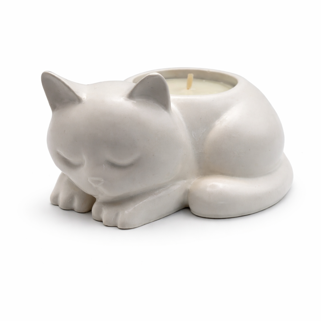 Keramik Teelichthalter Katze