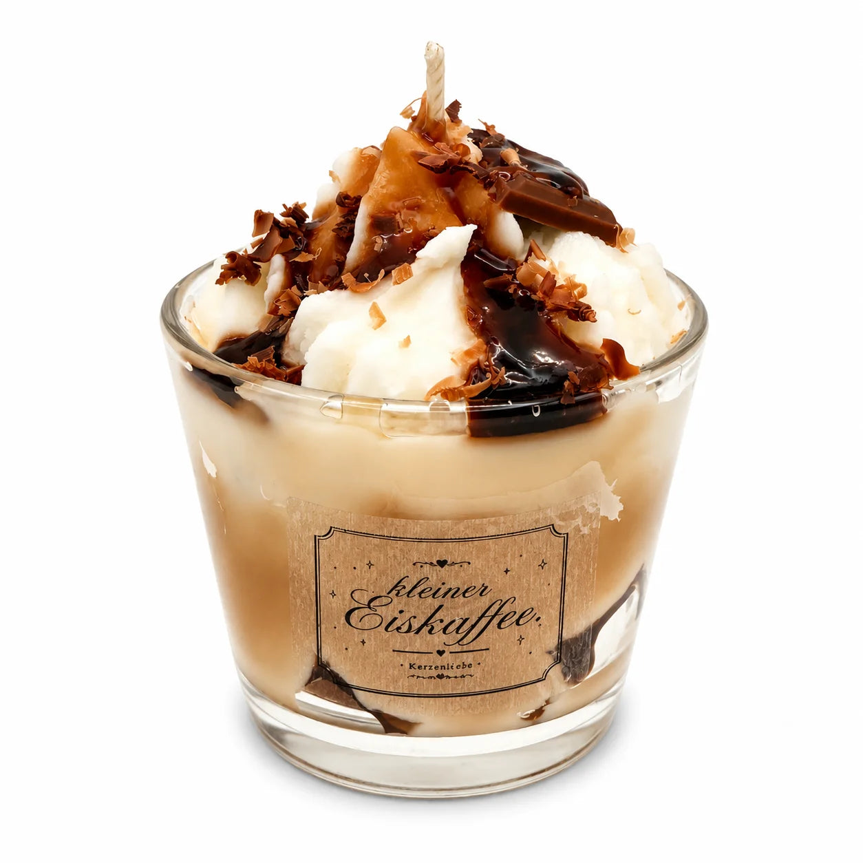 Kleiner Eiskaffee - Dessertkerze