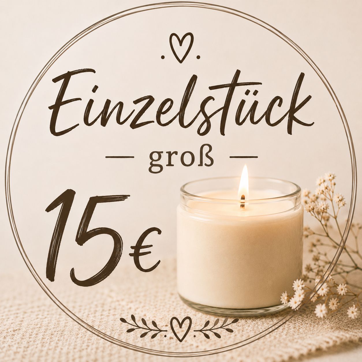 Einzelstück Kerzen/ Groß