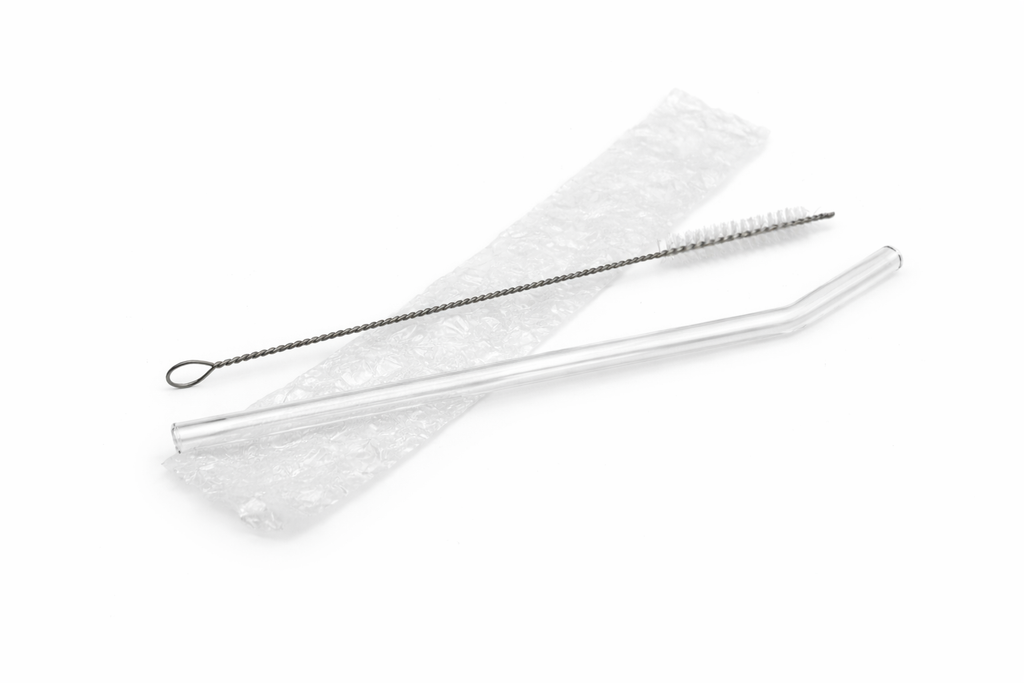 Trinkglas mit Glasstrohhalm - Geschenkset