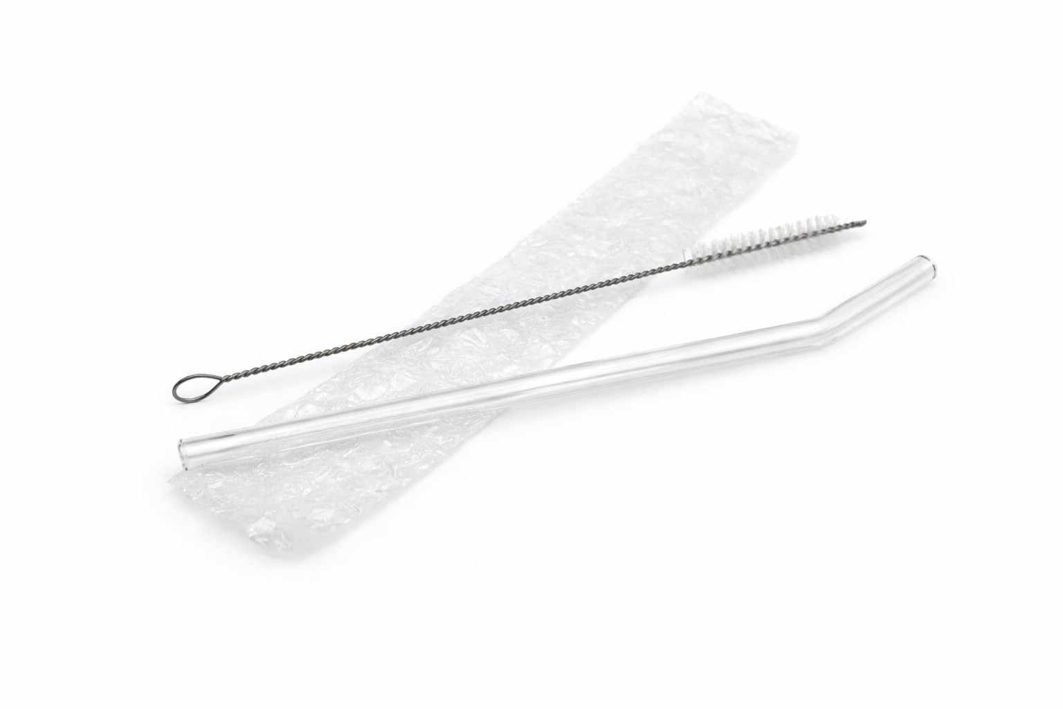 Trinkglas mit Glasstrohhalm - Geschenkset